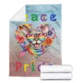 thumbnail image 2 of Peace Love Pride Devon Rex with Rainbow Sunglasses LGBT LGBTQ+ Cozy Fleece Blanket Cat Lover Kitten Owner Gifts Warm Soft Throw Blanket - 01004, 2 of 5