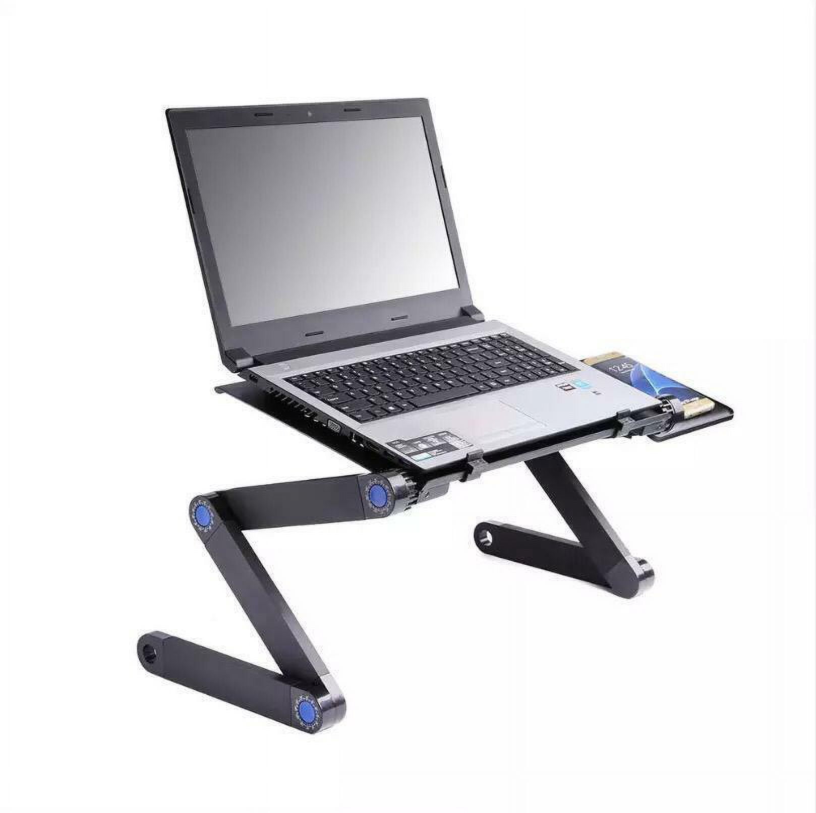 360° Adjustable Laptop Table Stand Lap Sofa Bed Computer Notebook Desk with 2 Built-in Cooling Fans - Portable and Ergonomic Workstation for Ultimate Comfort and Productivity