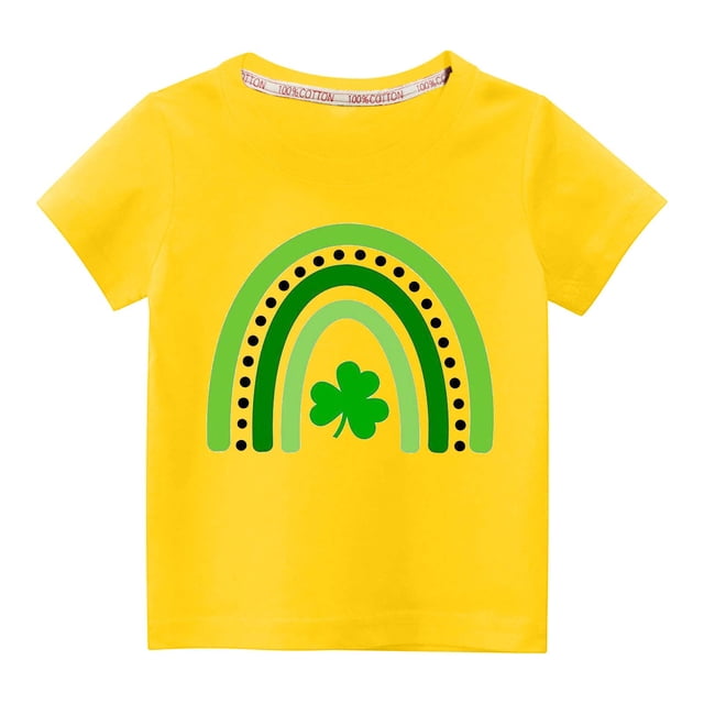Besolor T-Shirts pour Tout-Petits pour la Saint-Patrick Garçons Filles Manches Courtes Hauts d'Été Décontractés Col Rond Blouse Graphique