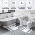 thumbnail image 5 of Abstract Geometric Blue Stripe, Bath Mat 3 Piece Bathroom Rug Set, White Backdrop Non Slip Bath Rug Contour Mat and Toilet Lid Cover, Absorbent Shower Mats Soft Bath Rugs and Mats Sets, 5 of 8
