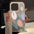thumbnail image 5 of Funda de teléfono de lujo con flores de loto para iPhone 11, 15 Plus, 16, 14 Pro Max, 12, 13 Mini, 15Pro, funda con bonita estética floral, 5 of 5