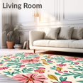 thumbnail image 2 of ODIKA 6'x9' Machine Washable Non-Slip Area Rug, Rustic Pasture Blossom Stitching Decoration High Traffic Rug, Pink, 636519, 2 of 7