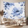 thumbnail image 2 of Blue Floral Spring Small Tapestry for Bedroom Wall Hanging Tapestry, Retro Watercolor Botanical Summer Ceiling Backdrop Tapestries Poster Blanket Wall Decor for Teens Room Living Room Dorm 23" x 28", 2 of 8