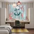 thumbnail image 6 of Curtains 63 Inch Length 2 Panels, Ocean Coastal Grommets Window Treatment Curtain, Nautical Anchor Jellyfish Coral Seahorse Thermal Curtains Drapes for Living Room/Bathroom, 6 of 9