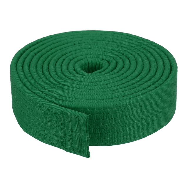 Cinturón de clasificación de Taekwondo Uxcell, cinturón de artes marciales de poliéster Judo Karate para prácticas de enseñanza de entrenadores verde 9.8 pies