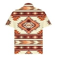 thumbnail image 3 of Camisas de Manga Larga para Hombres Impresos Girar Hacia Abajo Botones de Cuello Lateral Dividido, Casual Blusa de Manga Corta, 3 of 5