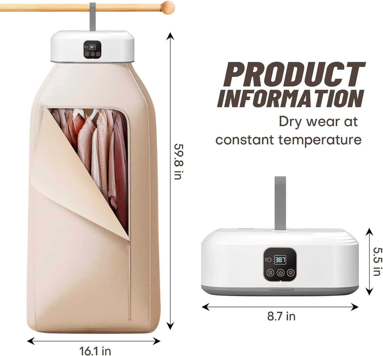 SHETINAR Electric Compact Foldable Dryer