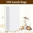 thumbnail image 4 of BagDream 100Pcs 6lb White Paper Lunch Bags Small Kraft Paper Bags Grocery Lunch Bags, 6x3.54x11 inches, 4 of 8