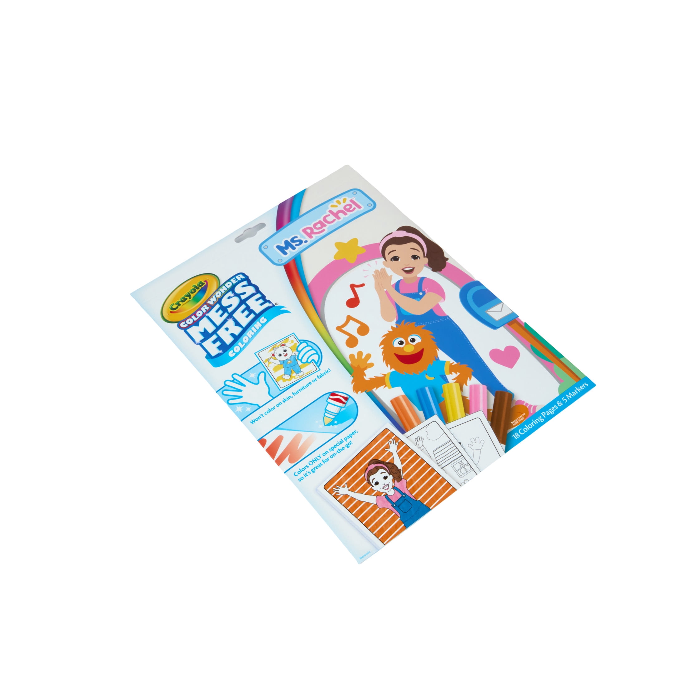 Crayola Color Wonder Ms. Rachel Mess Free Coloring Set, 18 Pgs, With Markers, Travel Activities, Preschool Arts and Crafts, Back to School Gift for Toddlers, Ages 3+