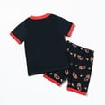 thumbnail image 5 of TOWED22 Toddler Baby Boy Summer Clothes Short Sleeve Buttons T-Shirt Tops Drawstring Shorts Sets 2Pcs Cotton Linen Outfits(Black,4-5 Y), 5 of 9