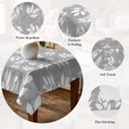thumbnail image 5 of Grey White Leaves Table Cloth Waterproof Tablecloths, Spring Pastoral Rustic Botanical Tablecloth Dining Table Cover for Kitchen Party Tabletop Outdoor, Rectangle Tablecloth 52x70 Inch, 5 of 9