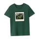 thumbnail image 4 of Camiseta para mujer de verano simple y ligera con cuello redondo para el trabajo, camping, compras Verde, 4 of 7