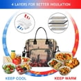 thumbnail image 4 of Fashion Paris Insulated Lunch Bag - Leakproof Cooler Tote for Women, Vintage Style Waterproof Picnic Bag with Multi-Pockets for Travel & Office, 4 of 6