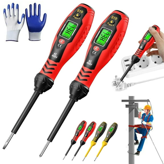 Intelligent Non-Contact Voltage Tester - Safe & Efficient Electrician's Tool, Multifunctional Induction 2-in-1 Electric Tester Pen Flathead Phillips Screwdriver for AC/DC Circuit Detection