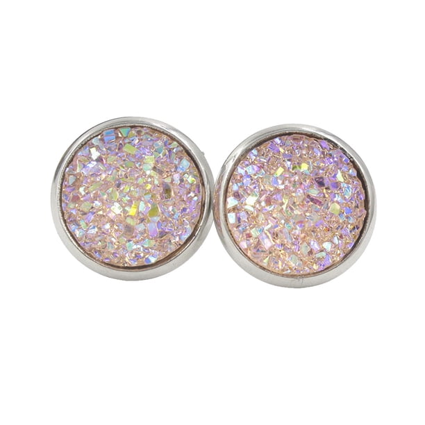 Pendientes Gotas Qarigey Acero Inoxidable Rosa Blanco AP009493-24B