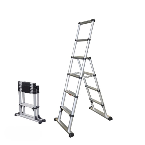 Telesteps 6ft Telescoping A-Frame Stepladder – 10ft Reach, 375 lb (10ES)