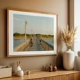 thumbnail image 4 of Lighthouse & Pier, Fire Island 02 - Fire Island New York Photography Beach Coast Bridge Ocean Fishing Landscape Oak Framed Wall Art Print 5 x 7 inches, 4 of 6