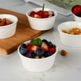 thumbnail image 3 of ONTUBE Ceramic Souffle Dishes Set of 6, Porcelain Ramekins Bakeware Set for Ramekin, 4oz (White), 3 of 5