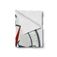 thumbnail image 2 of Compass Soft Flannel Fleece Blanket, Minimalist Design Compass with Windrose Finding Your Way on the Sea Navigation, Cozy Plush for Indoor and Outdoor Use, 50" x 60", Slate Blue Red, by Ambesonne, 2 of 6