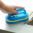 thumbnail image 5 of Small Blue [14*9*7.5Cm] With Handle Cleaning Brush Sponge Kitchen Cleaning Pot Brush Dish Brush Sponge Thickened, 5 of 7