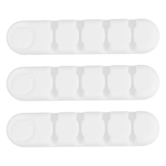 unbranded  3 Pcs Adorable Wire Organizers Basket Labels Clip Cable Holder Interesting Wrappers White