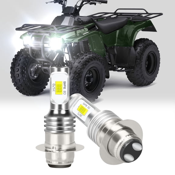 For Kawasaki Bayou 220 300 2001-2004 - 2PC 6000K White LED Headlights Bulbs