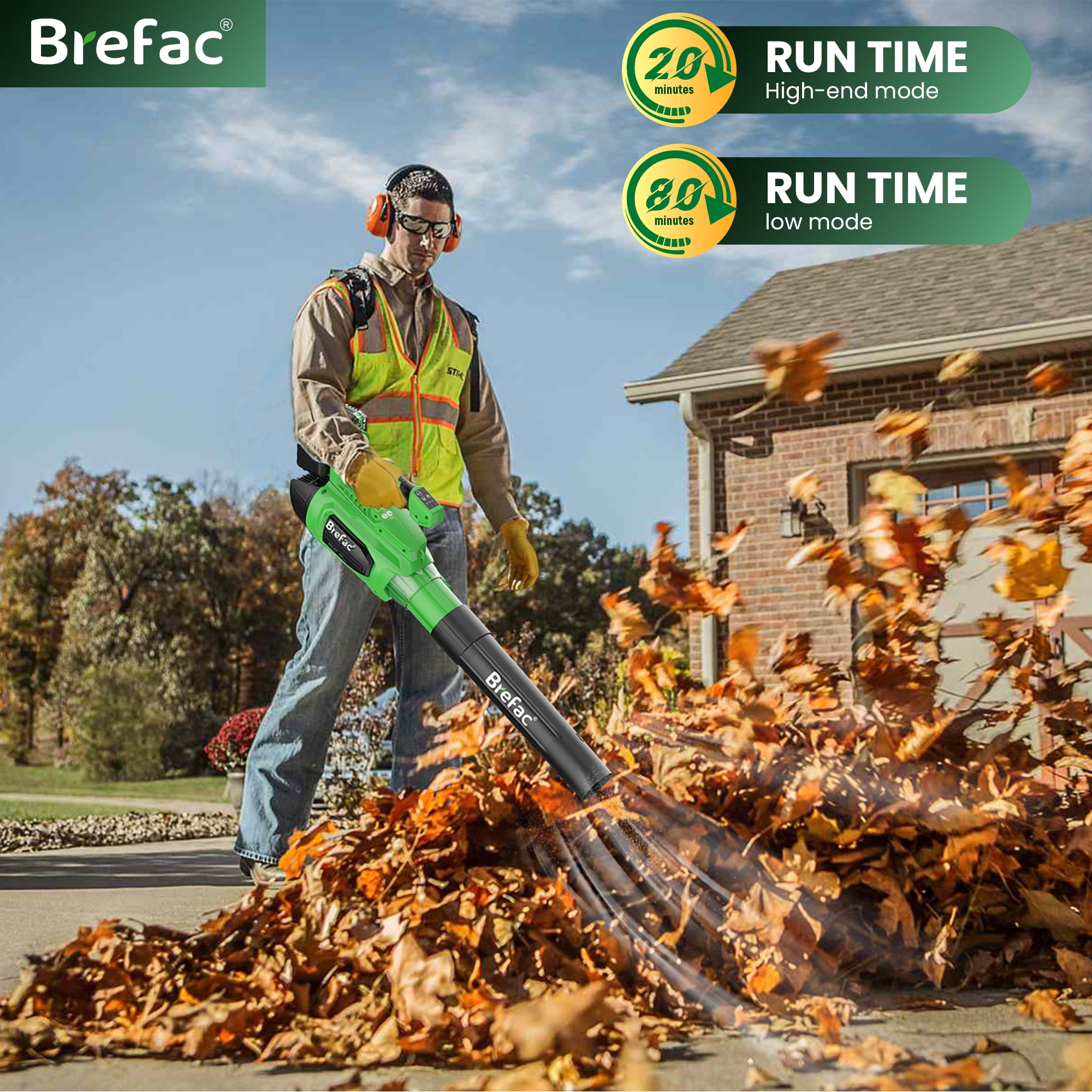 40V Leaf Blower 700CFM 180MPH, Brushless Motor with 2 X 4.0Ah Batteries and Fast Charger