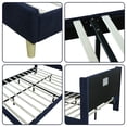 thumbnail image 5 of Tslinn Low Profile Upholstered Platform Bed,Full Beds With Dark-Blue(Linen), 5 of 5