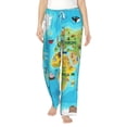 thumbnail image 2 of Lsque World Map With Animals Landmarks Print Women's Pajama Pants, Lounge Pant - Comfortable Home Wear,Elastic Waistband, Stylish Design-Medium, 2 of 9