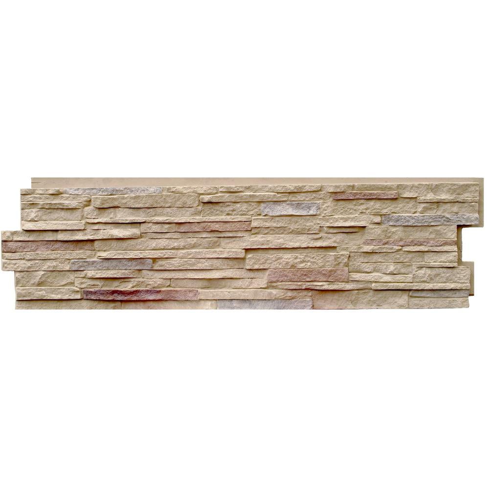 Nextstone Polyurethane Faux Stone Siding Panel Stacked Stone Sandy Buff Brickseek