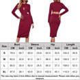 thumbnail image 2 of Vestido Vestido ajustado ahuecado con abertura lateral para mujer vestido midi tipo túnica con cuello redondo traje diario Ygjytge Vino rojo T M para Mujer, 2 of 7