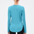 thumbnail image 4 of vigerkar Sun Protection Long Sleeve Shirts for Women, UPF 50+ UV Rash Guard Swim Shirt, Workout Hiking Running Athletic Tops Blue, M, 4 of 7
