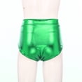 thumbnail image 5 of Kaerm Women's Metallic Dance Festival Rave Bottoms Metallic High Waisted Booty Shorts Green M, 5 of 7
