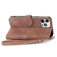 thumbnail image 5 of Mantto Wallet Case Designed for iPhone 13 Pro Leather flip case Cover Stand Feature with Wrist Strap and 4-Slots ID Credit Cards Pocket for iPhone 13 Pro,Brown, 5 of 7