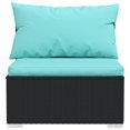 thumbnail image 3 of vidaXL 11 Piece Garden Lounge Set with Cushions Poly Rattan Black, 3 of 5