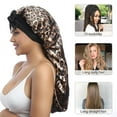 thumbnail image 4 of AWAYTR Long Satin Bonnet for Women - Double Layer Elastic Silk Bonnet Hair Sleeping Cap with Tie Band, 4 of 7