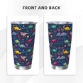 thumbnail image 3 of Susaid Dinosaur Flowers Print 20oz Car Cup,Insulated Coffee Cup Fully Spill Proof Travel Coffee Mug, Stainless Steel Tumbler for Work Home Outdoor Car-Straw Three-piece Set, 3 of 8