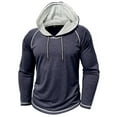 thumbnail image 6 of Long Sleeve Hoodies for Men Raglan Sleeve Athletic Drawstring Hoodie Casual Gym Workout Pullover Hooded Sweatshirts, 6 of 7