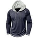 thumbnail image 4 of Blusa de manga larga con capucha para hombre, informal, a la moda, de color sólido, transpirable, de manga larga, con cuello redondo, blusa de poliéster para hombre, 4 of 5