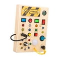 thumbnail image 4 of Tablero de actividades de madera con lámpara LED, tablero sensorial, juguetes educativos de aprendizaje temprano, regalos con interruptor, juguete Estilo A, 4 of 9
