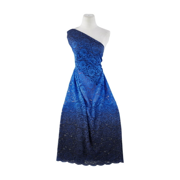 Zelouf Rose Ombre Lace , Sewing, DIY, Crafts Fabric by the Yard, Royal/navy, 3 Yard