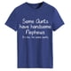 thumbnail image 1 of Camiseta holgada informal, manga corta, letras blancas, cuello redondo, perfecta para el hogar, la oficina, salidas, deportes - Talla S Camiseta gráfica retro azul para mujer, 1 of 5