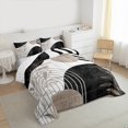 thumbnail image 3 of Manfei Modern Minimalism Bedding Comforter Set for Adult, Plant Botanical Twin Comforter Sets, Abstract Striped Reversible Bedding Set, Microfiber Bedroom Decor, 2 Pieces, 3 of 8