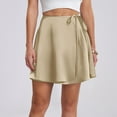 thumbnail image 5 of Generic Women Summer Wrap Skirt Casual High Waist Self Tie Skirts Stretchy Flared Trendy Comfy Flowy Tennis Skater Skirt, 5 of 6