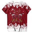 thumbnail image 7 of Drie Loose Fit Crewneck Short Sleeve Tops Fall Casual Blouse 2025 Basic Tee Beach Christmas Women's Graphic Tees Red,XL, 7 of 7