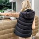 thumbnail image 3 of Chaqueta gruesa sólida Gibobby Mujer invierno cálido Chaleco corto Sin mangas Con capucha negro M, 3 of 4