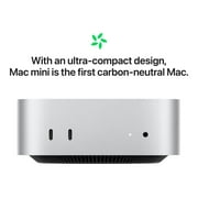 Apple Mac mini MCYT4LL/A Desktop Computer, Apple M4, 24 GB, 512 GB SSD, Mini PC, Silver