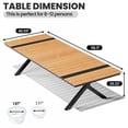 thumbnail image 4 of Crestlive Products 118" Outdoor Dining Table for 8-12, Aluminum Sturdy Frame with Umbrella Hole, Teak Wood-Grain Top, 4 of 7