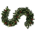 thumbnail image 2 of Guirlande de Noël en Rotin Artificiel avec Lumières, Pommes de Pin et Baies Rouges pour Manteau de Foyer et Déco des Fêtes, 2 of 6