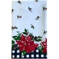 thumbnail image 2 of Poinsettia Festivity Gingham Double Bordered Christmas Dish and Guest Towel Set, 4 Piece Double Bordered Holiday Kitchen Towel and Guest Towel Set, 4 Piece Set, 2 of 2